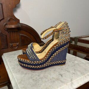 Christian Louboutin Madmonica 120 Denim Wedge size 36